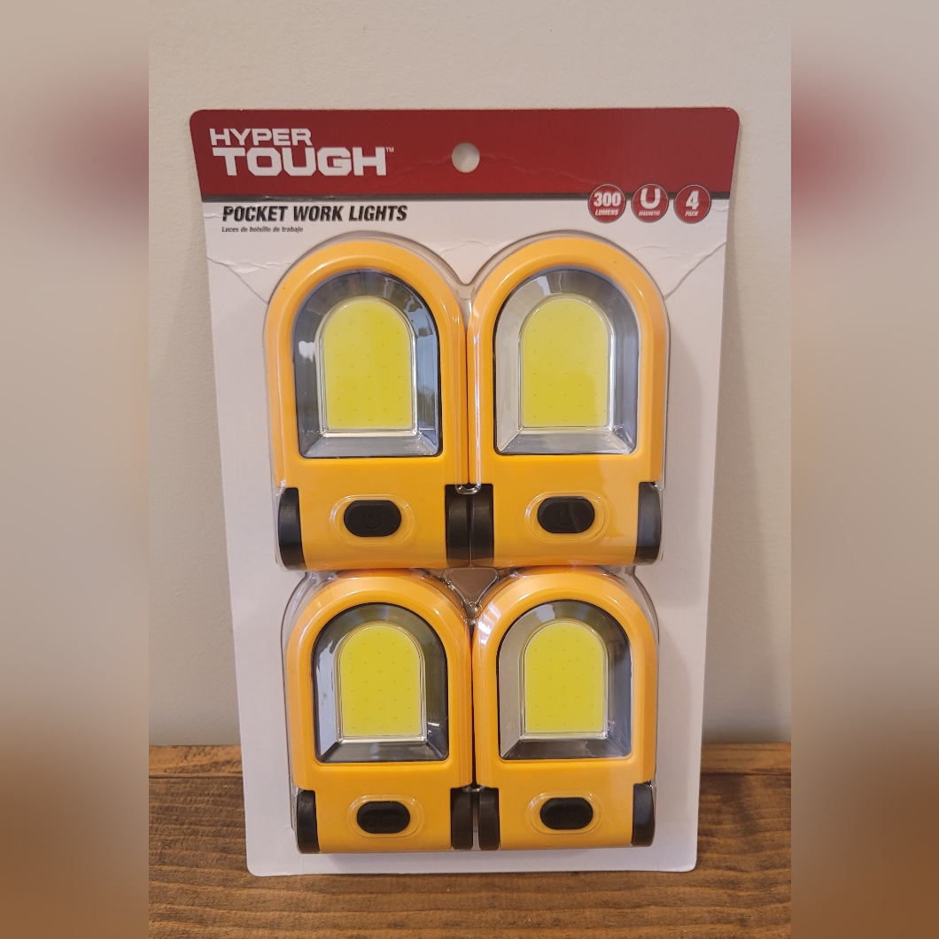 4 Pack Pocket Work Lights W Batteries